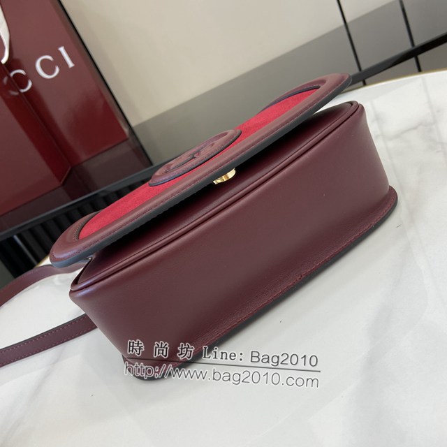 Gucci專櫃古馳最新款Blondie系列迷你肩背包磨砂原廠皮斜挎女包 jh2117型號：815700